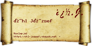 Öhl József névjegykártya